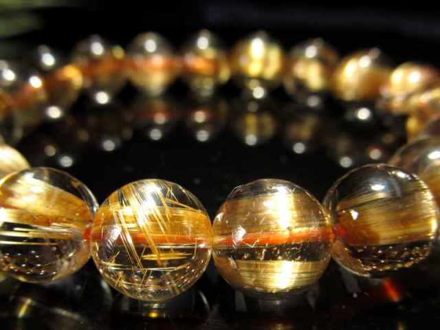 ⭐︎【天然】タイチンルチルクオーツ 安けれ ブレスレット 10mm