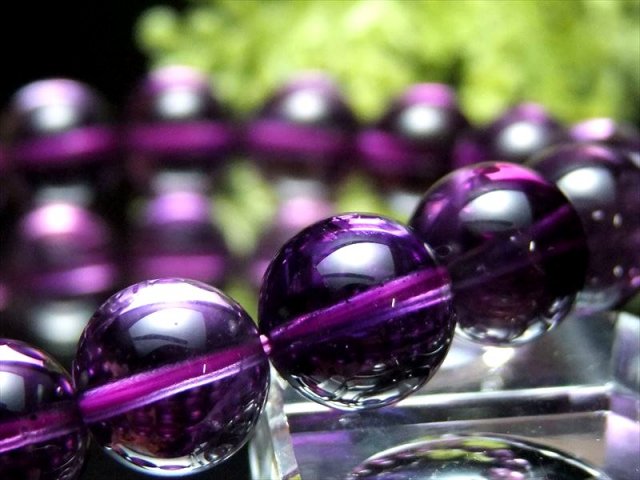 希少ウルグアイ産 5A アメジスト(紫水晶)ブレスレット 約10mm-10.5mm 