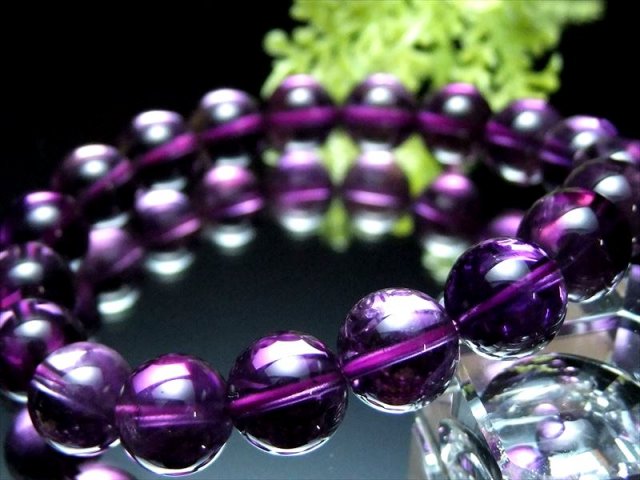 希少ウルグアイ産 5A アメジスト(紫水晶)ブレスレット 約10mm