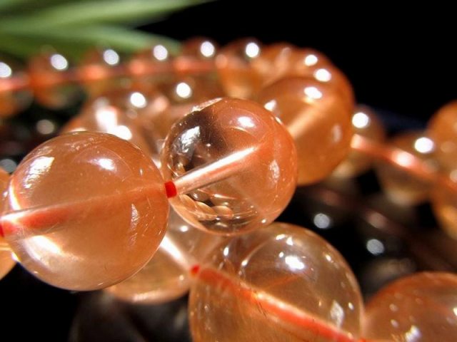 オレンジラビットファークォーツ ブレスレット 約8mm-8.5mm×23珠前後 