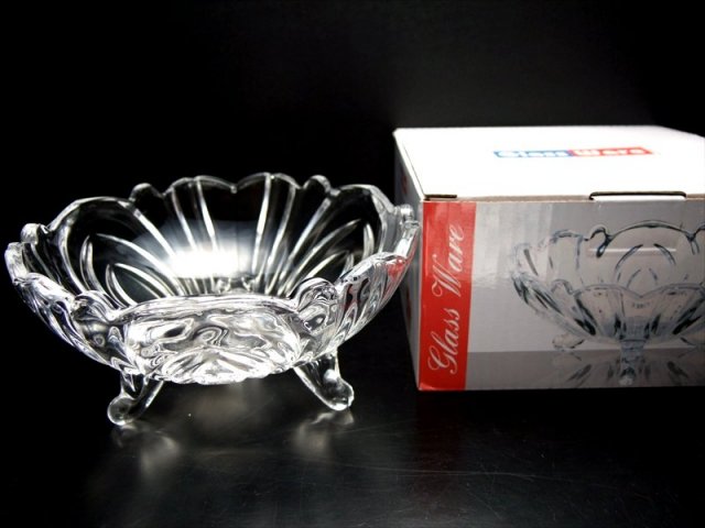 高品質 ガラス製の浄化皿 インテリアにも 3本脚付き サイズ 直径120mm