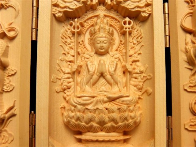 中国　木彫加彩　羅漢像　置物　M　R6915E 中国 木彫加彩 羅漢像 置物 M R6915E - メルカリ