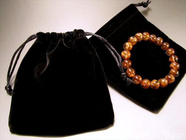 ベロア調(M) 高級ブレスレット用ポーチ ブラック 10枚セット Mサイズ 黒 厚手