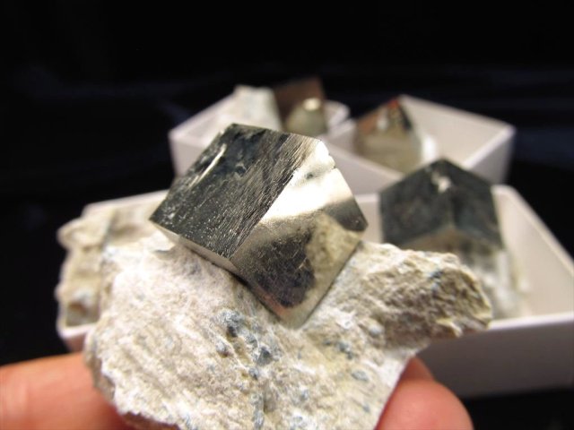 母岩付きタイプ ミニ原石 パイライト キューブ 母岩付きミニチュア原石