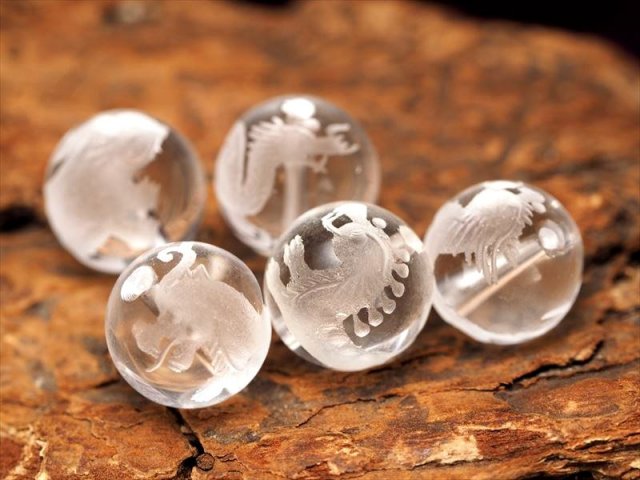 9種セット販売 龍が生んだ九匹の子 手彫り秀逸 天然水晶 竜生九子 りゅうせいきゅうし 水晶彫り珠 10mm珠 全9種セット