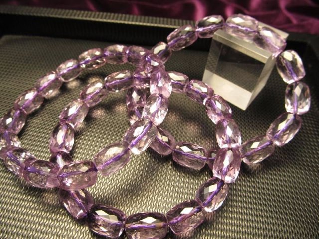 宝石質 ラベンダーアメジスト(紫水晶)ミラータンブルカット