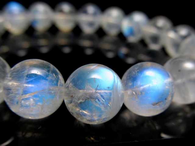永遠の愛の象徴 S級 ロイヤルブルー ムーンストーン ブレスレット 9.5mm-10mm×20珠 6月の誕生石 抜群のシラー効果 極上天然石 一点もの スリランカ産