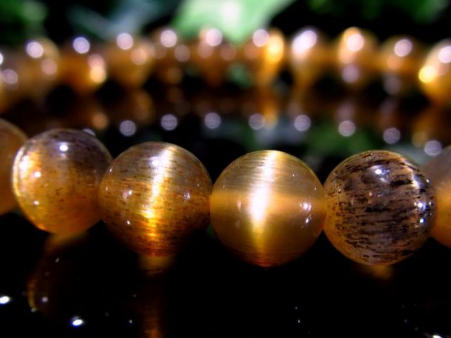 キャッツアイ&十字スター有り 4A 極上ブラック&ゴールデン サン  