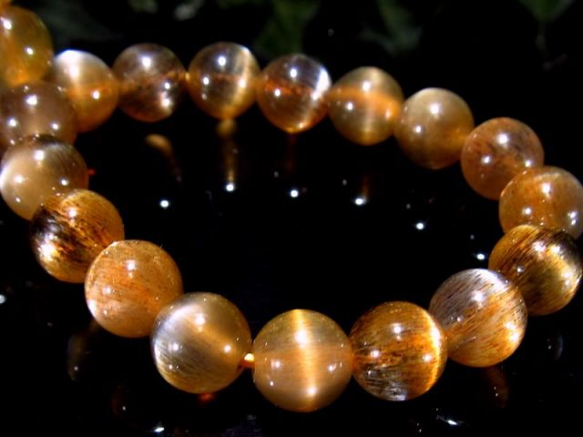 キャッツアイ&十字スター有り 4A 極上ブラック&ゴールデン サン  