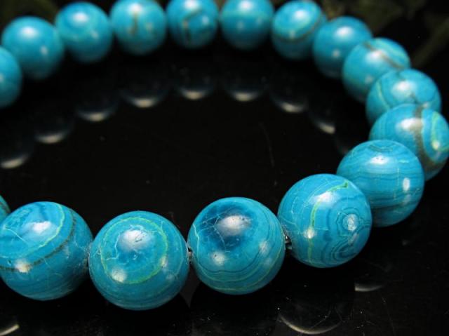 超レア・アイアゲート珠 天眼クリソコラ ブレスレット 10mm×10.5mm×20珠 幸せな家庭生活 情緒の安定 自然とのつながり 珪孔雀石 一点もの ペルー産