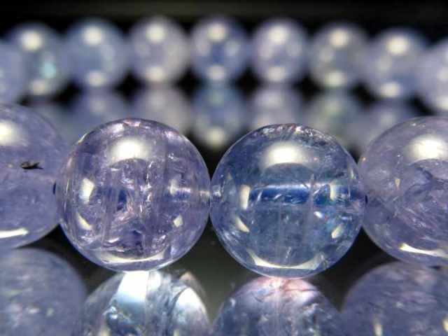 過去最高品質 S級 宝石質 タンザナイト ブレスレット 9.5mm-10mm×20珠 美麗 極上青紫 ポジティブに変換する タンザニア産 パワーストーン 天然石