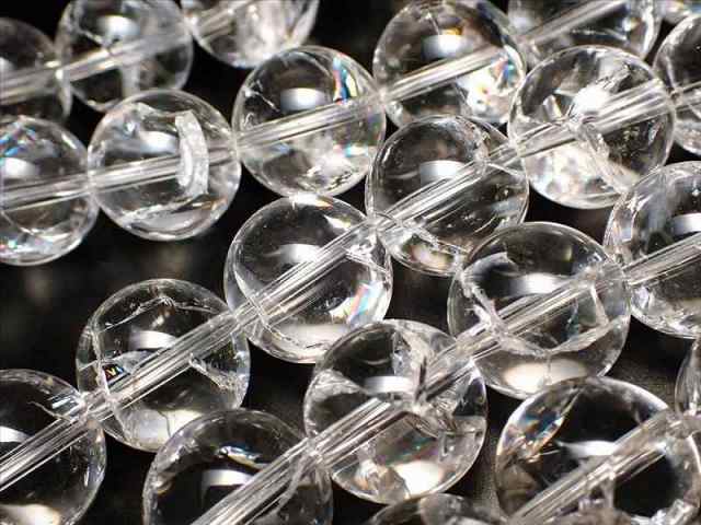 アイリスクォーツ　18mm AAA 18mm珠 アイリスクォーツ(天然虹クラック水晶) 一連約38