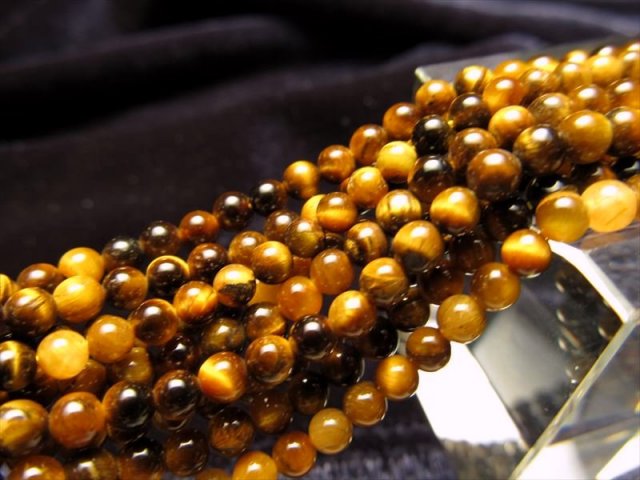 AA+ 極小サイズ タイガーアイ(イエロー) 3mm珠 一連 約38-40cm 穴径約0.6mm rn-p