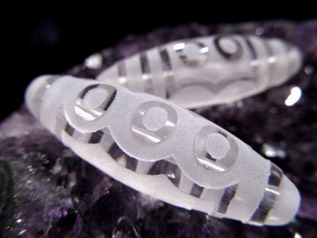 水晶天珠 五眼天珠 ごがんてんじゅ 最大長さ約33mm-38mm前後 1個売り