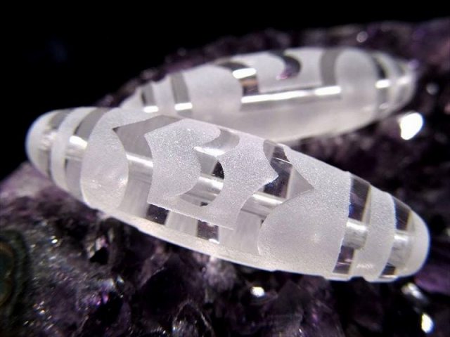 天珠 水晶天珠 大鵬鳥天珠(たいほうちょうてんじゅ) 最大長さ約36mm-38mm 1