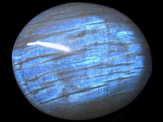 美しいブルーシラー ムーンストーン ホットストーン 幅約58mm 重さ83g ブルームーンストーン 永遠の愛の象徴 6月の誕生石 月長石 マッサージ用天然石