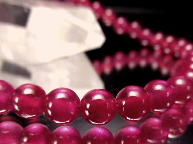 高貴な深紅の輝き 5A＋ 宝石質 ルビー ブレスレット 約5.5mm-6mm×36珠 勝利と情熱の象徴 1点もの ミャンマー産