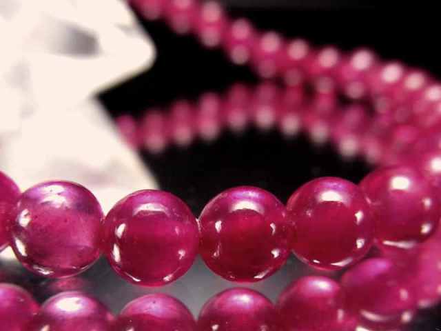 高貴な深紅の輝き 5A＋ 宝石質 ルビー ブレスレット 約5mm-5.5mm×38珠 勝利と情熱の象徴 1点もの ミャンマー産