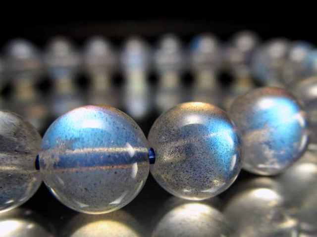 いろいろな色なシラー レインボーラブラドライト ブレスレット 7mm-7.5