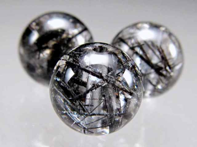 一粒売り 黒針びっしり4A＋ ブラックルチルクォーツ ブレスレット 約