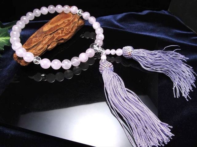 ラベンダーアメジスト 紫水晶 片手 略式 念珠 主玉約10mm 親玉約11mm 二天玉約8mm 落ち着きと品格を備えた念珠 日常から法要まで幅広く使える一本