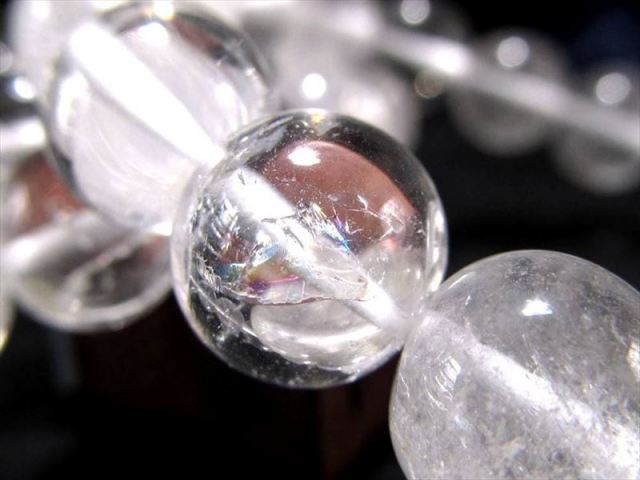 大珠 流通量極少 カンジロバヒマール水晶 ブレスレット 14mm-14.5mm×15珠前後 幻の秘境カンジロバヒマール産 透明×ホワイトのMIXタイプ
