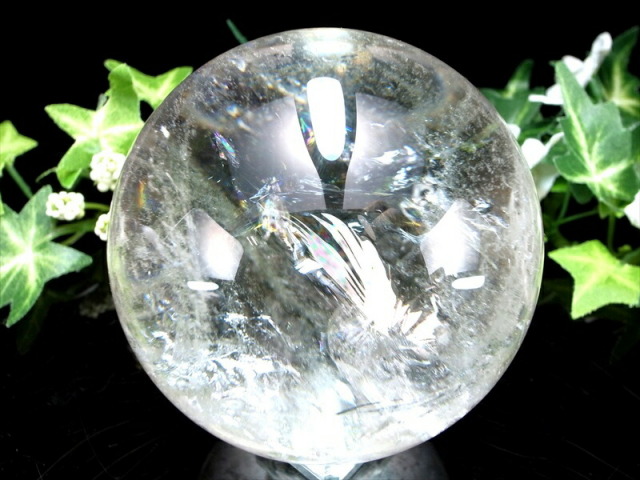 最良の虹 5A級 天然水晶 虹入り 丸玉 台座付 重さ470g φ70mm レインボー水晶 すべての浄化と純粋さの象徴 極上天然石 一点もの ブラジル産 パワーストーン