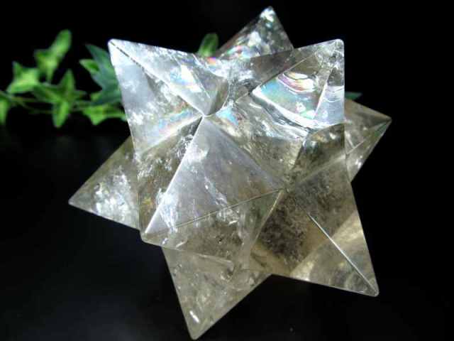 虹入り】天然ガーデンクオーツア ステロイド スタンドつき☆ 六芒星