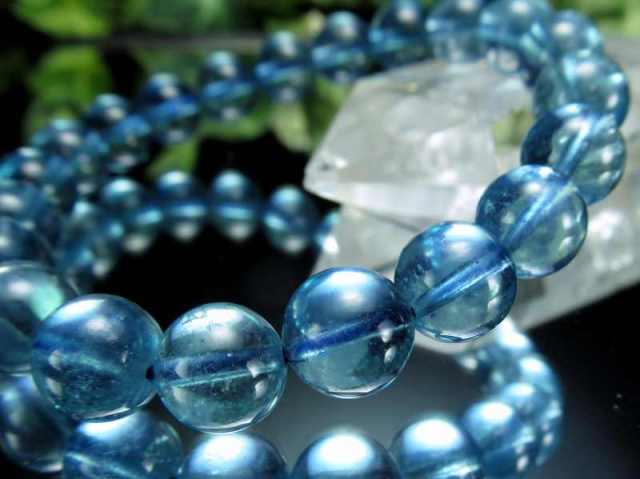まるで深海 4A 超透明 アクアマリン ブレスレット 9.5mm-10mm×21珠