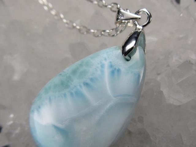 ラリマー ブルーペクトライト ドロップ型 ペンダントトップ 縦約28mm