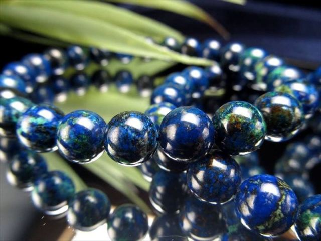 アズライトマラカイト アズロマラカイト ブレスレット 10.5mm-11mm×19