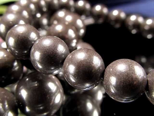 シックなブラックカラー 黒北投石 ブラックホクトライト ブレスレット