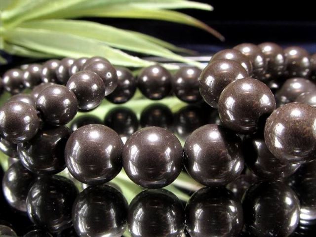 シックなブラックカラー 黒北投石 ブラックホクトライト ブレスレット