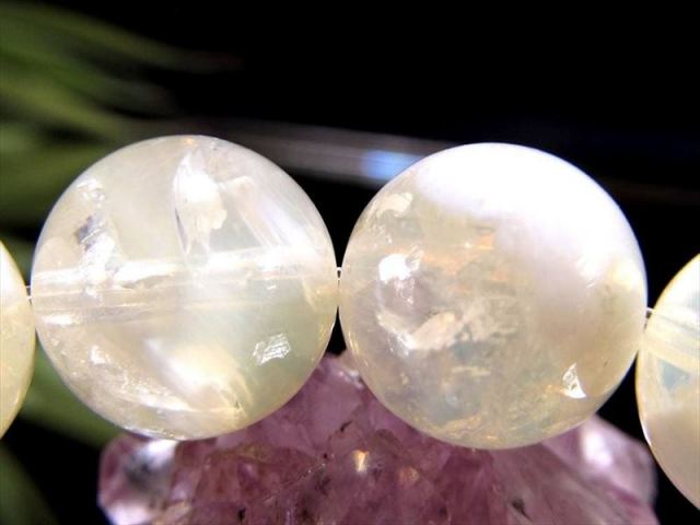 激レア シトリン バーントホワイトゾーンクォーツブレスレット 11mm