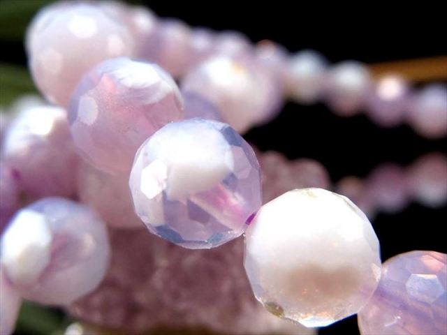 オパールフローライト ミラーボールカットブレスレット 約6.5mm×28珠前後 光を受けて輝くマーブル模様 心の浄化と直感力を高める石 アメリカ ユタ州産