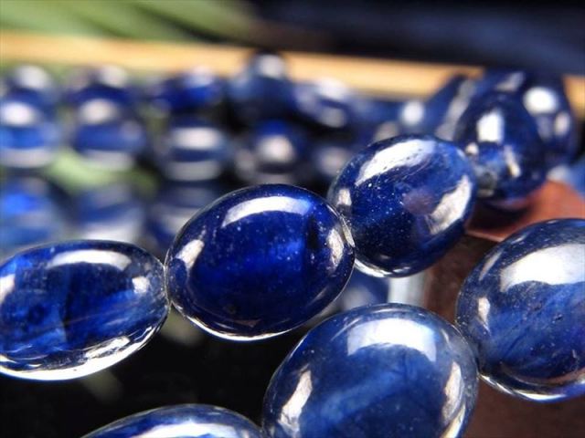 4A サファイア タンブルブレスレット 幅約5.5mm-6mm 内径17.5cm 鮮烈ロイヤルブルー 希少タンブル形状 瑞々しさ感じる艶感 ミャンマー産