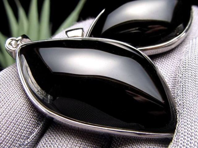特大ペンダント モリオン 黒水晶 マーキス型 ペンダントトップ 石サイズ最大幅約33mm-35mm 1個売り Silver925 最強の魔除け・厄除けの石 チベット産