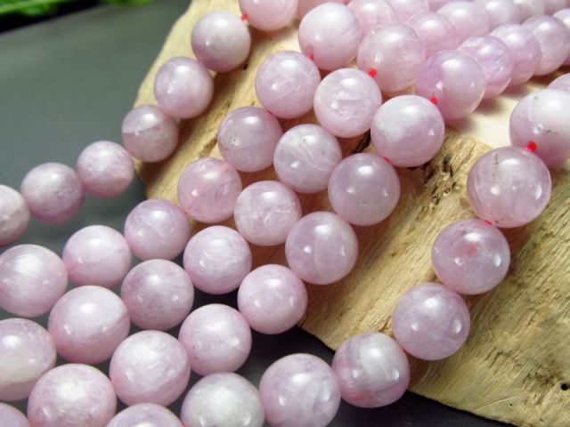 12mm-12.5mm前後珠 ミルキークンツァイト 一連 約38-40cm 激安 美麗 淡色ミルキーピンク 無限の愛、純粋さの象徴 ブラジル産 パワーストーン 天然石