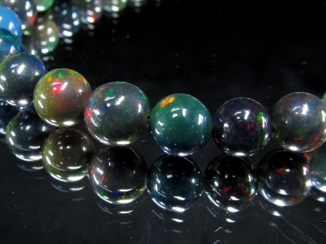 4A 宇宙のような輝き ブラックマトリックス オパール ブレスレット 8mm×25珠 黒蛋白石 幸運の石 ホンジュラス産 sai 4A 宇宙のような輝き ブラックマトリックス オパール ブレスレット 8mm×25珠 黒蛋白石 幸運の石 ホンジュラス産 sai