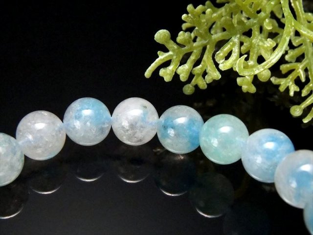 グラノブラスチックブルーラインクォーツ✨ブレスレット 透明 5A グラノブラスチック・ブルーラインクォーツ