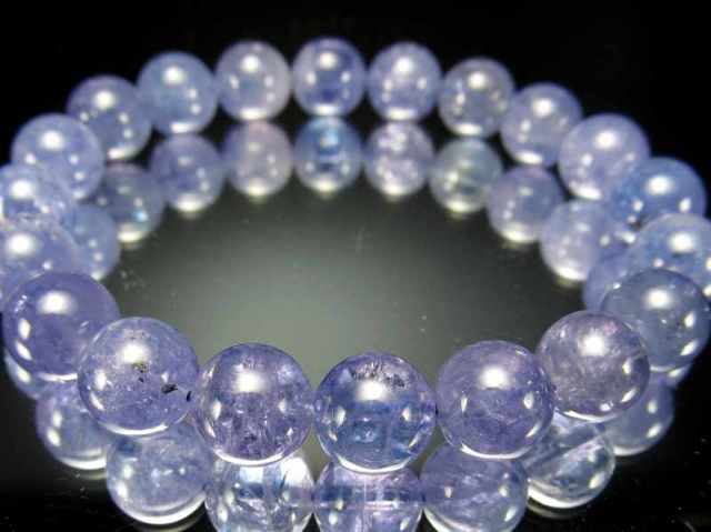 過去最高品質 S級 宝石質 タンザナイト ブレスレット 9.5mm-10mm×20珠 