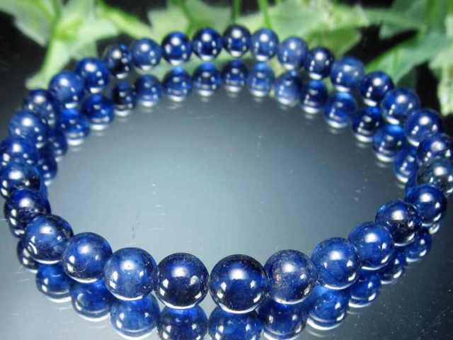 4A濃いサファイアブルー サファイア ブレスレット 5.5mm-6.5mm×31珠 