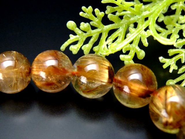 明るめ 4A タイガータイチンルチルクォーツ ブレスレット 10.5mm