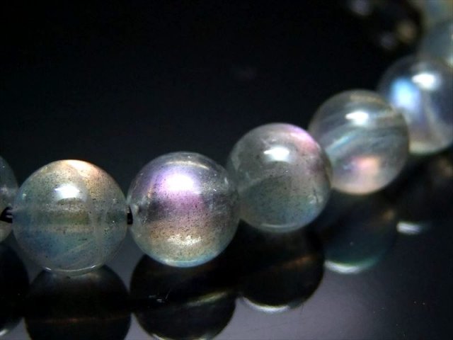 超レア❢ブラックラブラドライトブレス❥ ピンク、パープルシラーあり