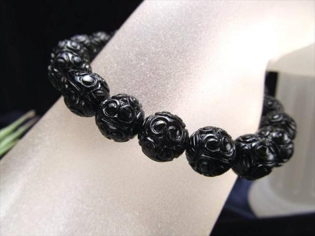 チベット天珠モリオン 観音天珠 神様 六字真言 梵字 黒水晶  