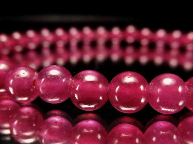 高貴な深紅の輝き 5A+ 宝石質 ルビー ブレスレット 約5mm-5.5mm