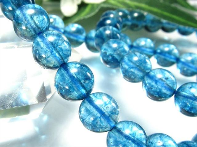 2A 鮮やか発色 スイスブルー 水晶(クォーツ) ブレスレット 約8mm-8.5mm 