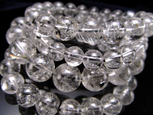 3A 鉱物多め エレスチャルクォーツ ブレスレット 約8.5mm-9mm×22珠前後 