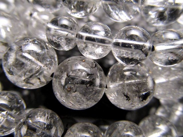 3A 鉱物多め エレスチャルクォーツ ブレスレット 約8.5mm-9mm×22珠前後 