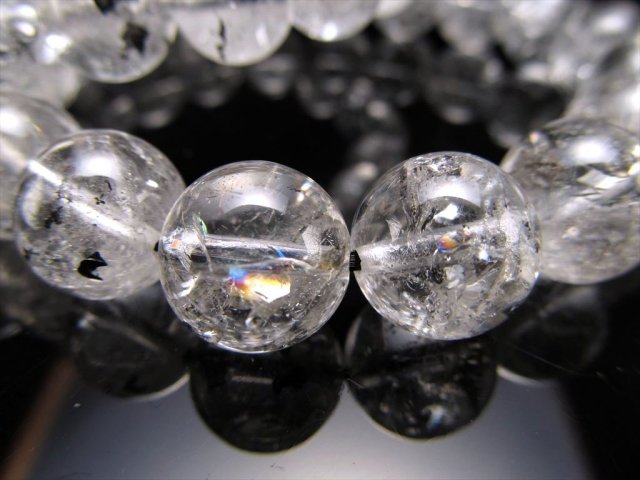 3A 鉱物多め エレスチャルクォーツ ブレスレット 約8.5mm-9mm×22珠前後 
